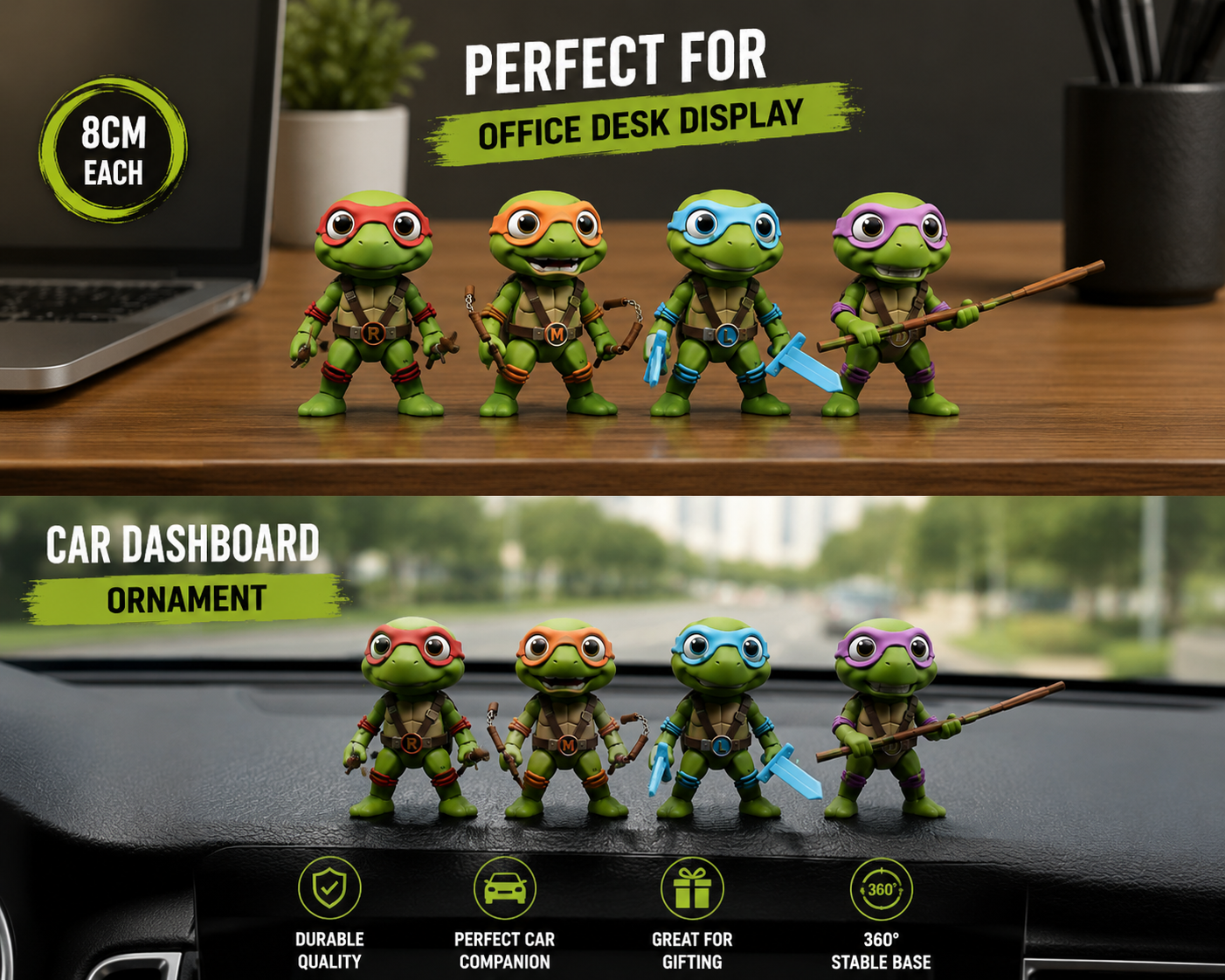 TMNT Inspired Ninja Turtle Collectible Figure Set – 4PCS Mini Display Edition