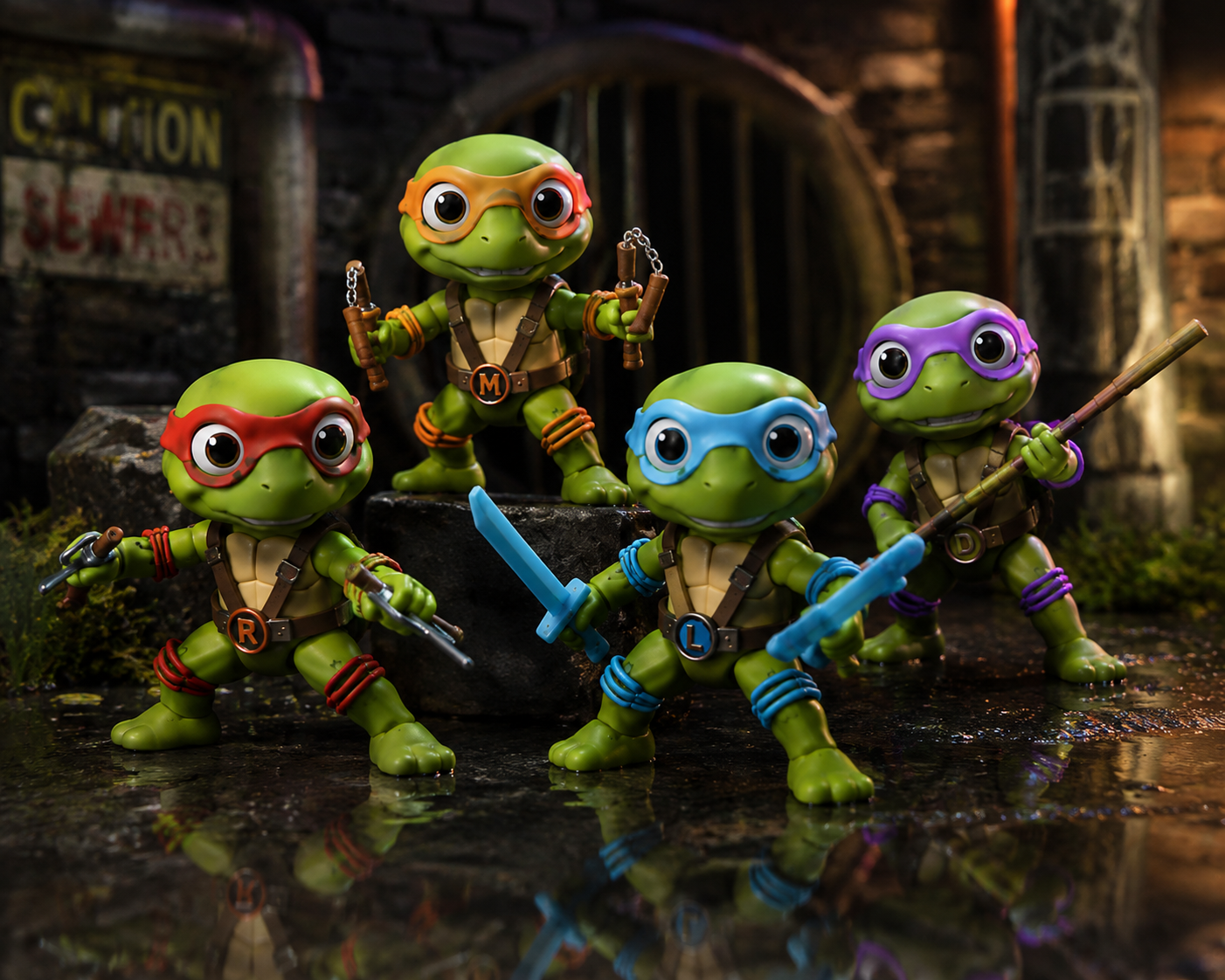 TMNT Inspired Ninja Turtle Collectible Figure Set – 4PCS Mini Display Edition