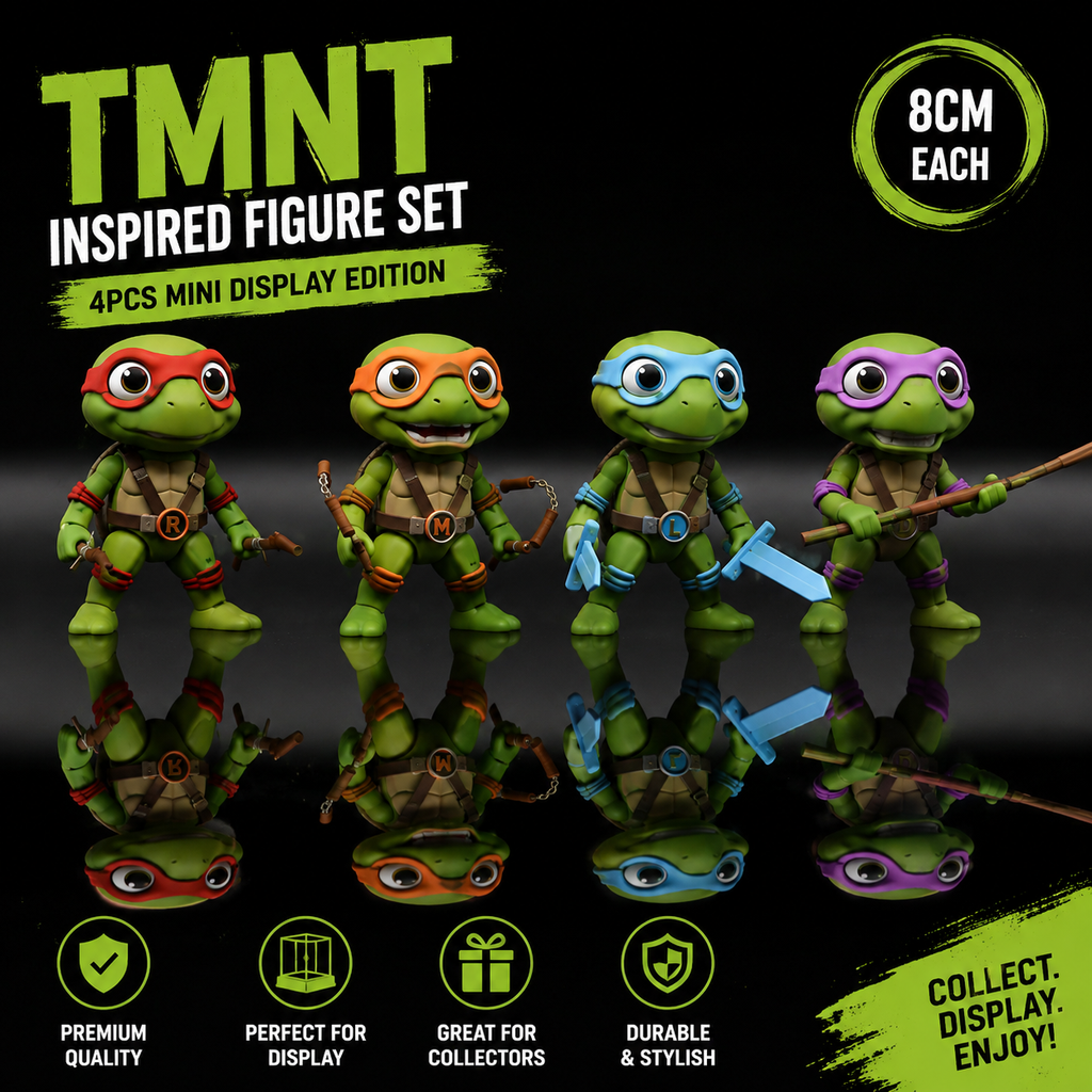 TMNT Inspired Ninja Turtle Collectible Figure Set – 4PCS Mini Display Edition