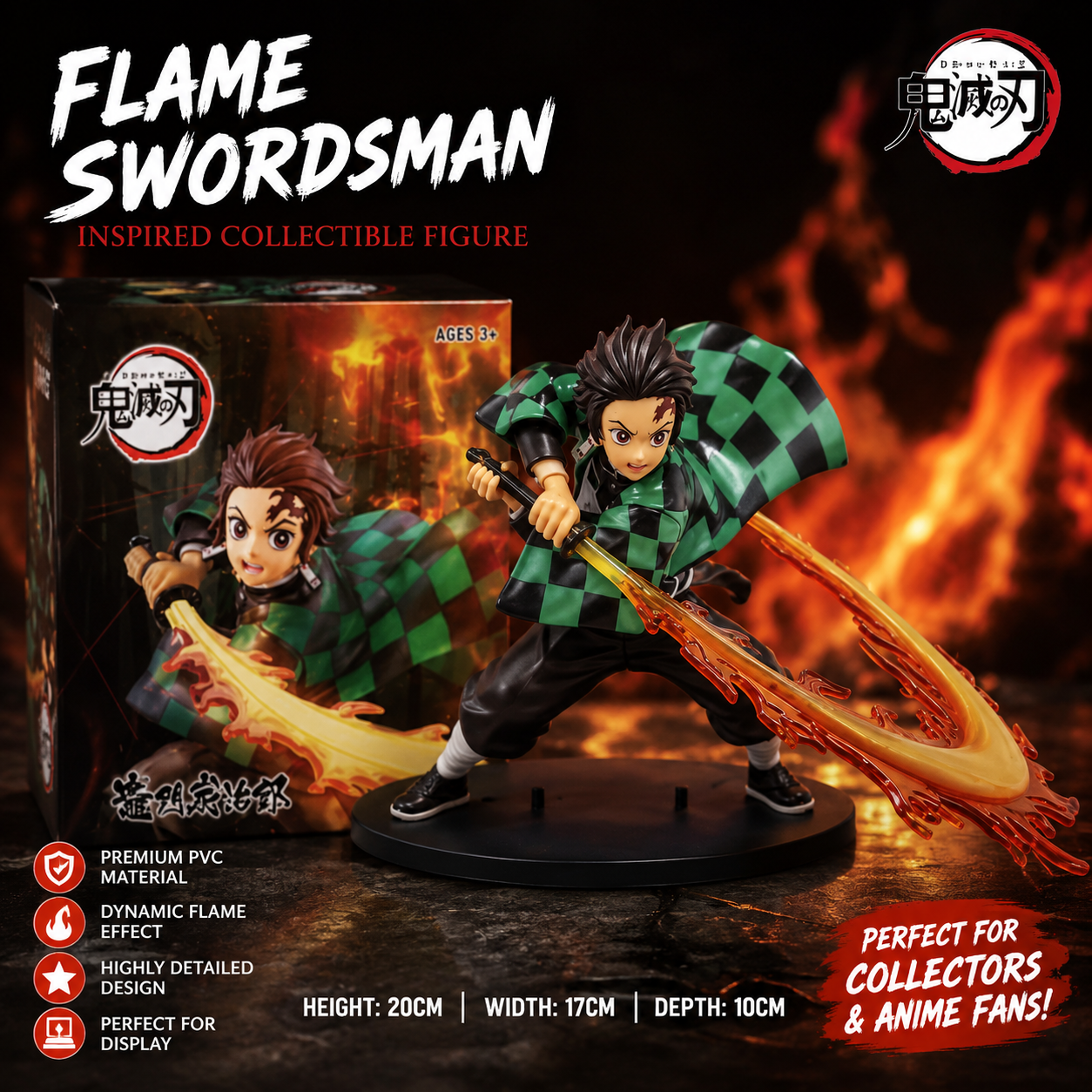 Flame Swordsman Inspired Collectible Figure – Premium Display Edition