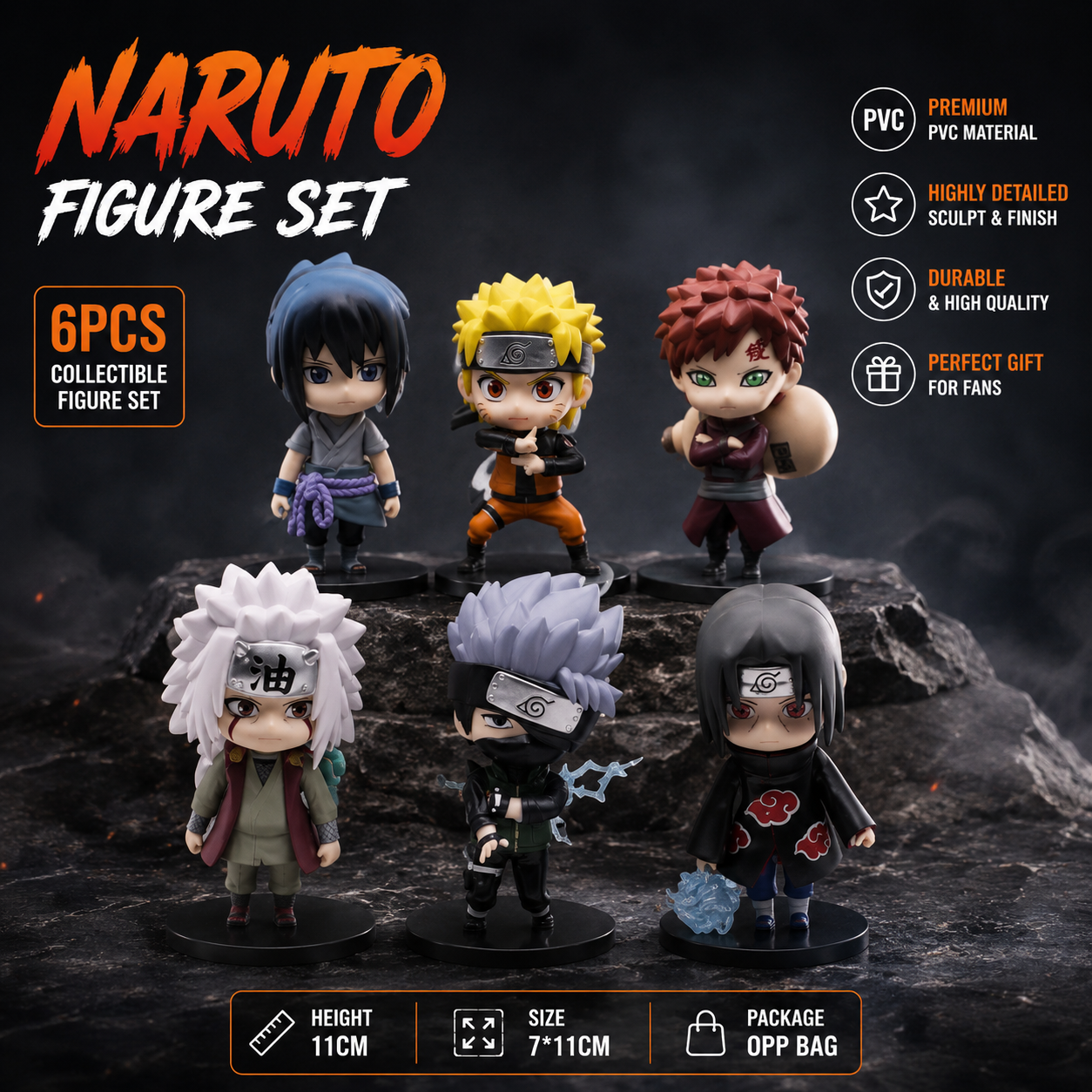 Ninja Warrior Anime Mini Figure Set – 6PCS Collectible Edition
