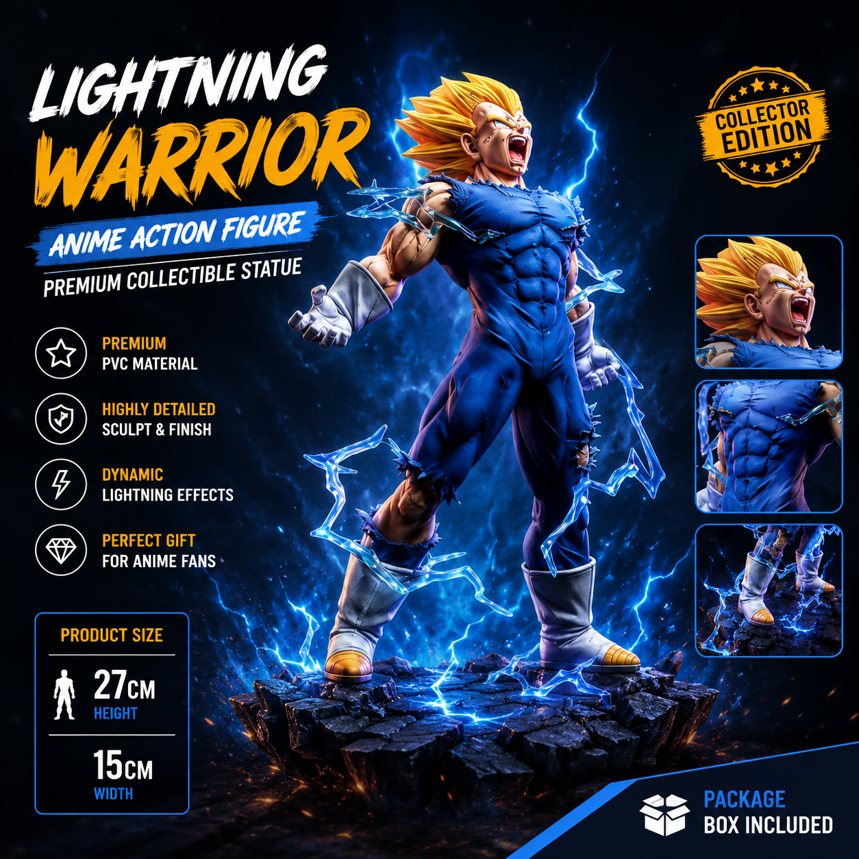Super Saiyan Anime Action Figure – Premium Collectible Statue