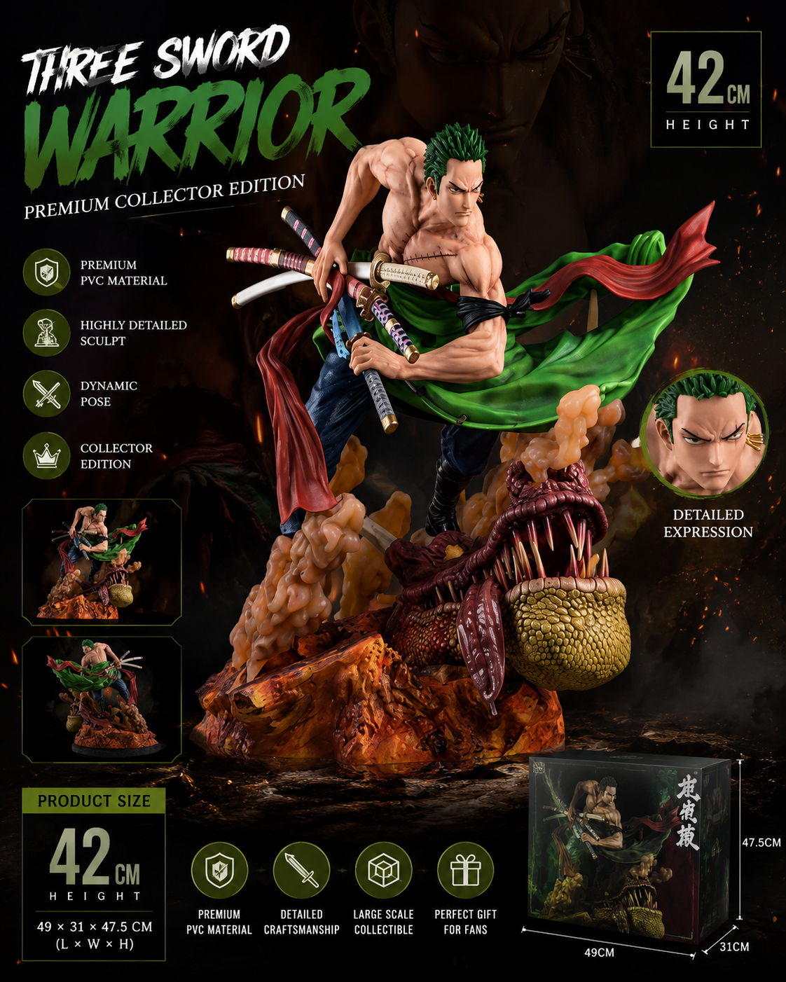 Demon Pirate Hunter Anime Statue – Premium Collector Edition