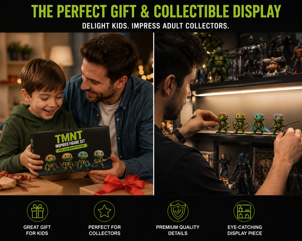 TMNT Inspired Ninja Turtle Collectible Figure Set – 4PCS Mini Display Edition